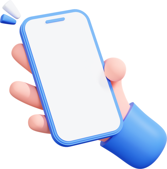3D Cartoon Hand holding Phone